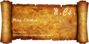 May Csaba névjegykártya