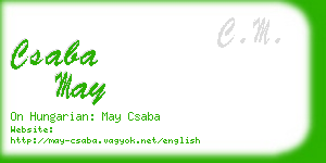 csaba may business card